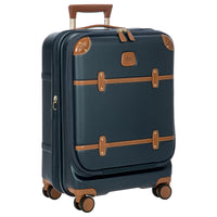 Brics Bellagio - 4 - Rollen - Kabinentrolley mit Vortasche 55 cm erw. recycelt (blue/tan) - Markenkoffer