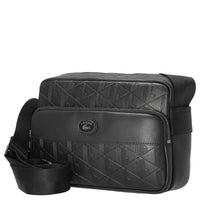 Lacoste Monograma - Bolso bandolera 24 cm (negro)