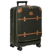 Brics Bellagio - Maleta de cabina de 4 ruedas con bolsillo frontal 55 cm reciclada (oliva)