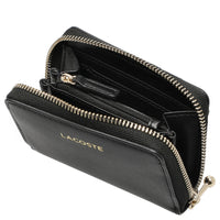 Lacoste Zip Coin Wallet XS - Cartera para monedas 6 tarjetas 11,5 cm (negro)