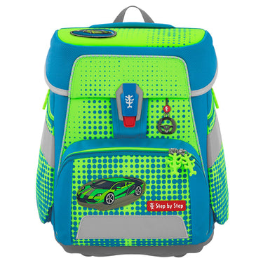 Step by Step Space NEON - Set de mochila escolar 5 piezas (Race Car Chuck)