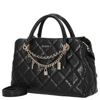 Guess Libby 2 Comp Satchel - Bolso de mano 30 cm (negro)