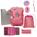 DerDieDas ErgoFlex Easy Exklusiv Superflash - Schulranzen Set 5 tlg. 950g (Coral Reef) - Markenkoffer
