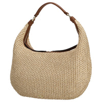 abro Nana Raffia Maglia - Bolso de hombro 37 cm (natural-nuez)