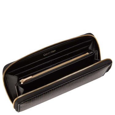 Calvin Klein Emblem AOP Long Zip - Cartera 4 tarjeteros 19 cm (desert taupe aop)