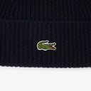 Lacoste Unisex Beanie - Mütze aus gerippter Wolle (navy blue) - Markenkoffer