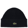 Lacoste Unisex Beanie - Mütze aus gerippter Wolle (navy blue)