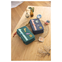 Lässig Triple Pencil Case - Mäppchen 21 cm befüllt (Dunkelblau Ozean Edition) - Markenkoffer
