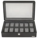 Windrose Tempura - Uhrenkoffer (für 12 Uhren) 38 cm (schwarz) - Markenkoffer