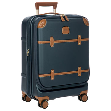 Brics Bellagio - 4 - Rollen - Kabinentrolley mit Vortasche 55 cm erw. recycelt (blue/tan) - Markenkoffer