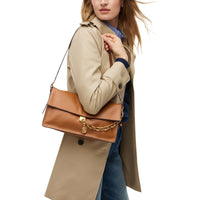 Tommy Hilfiger Crest Leather Conv. Shoulder Bag - Bolso de hombro (cognac)