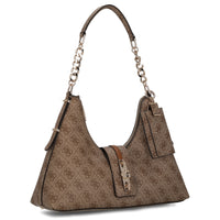 Guess Yvonne Logo Hobo - Schultertasche 32 cm (latte logo)