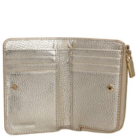 Coccinelle Metallic Soft - Cartera 6 tarjeteros 13 cm (oro pálido)