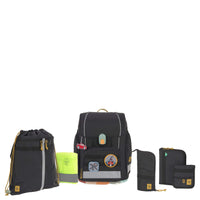 Lässig School Set Boxy Unique - Set de Mochilas Escolares 7 piezas (Negro)