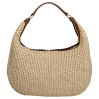 abro Nana Raffia Maglia - Bolso de hombro 37 cm (natural-nuez)