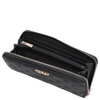 Guess Ella Logo SLG Large Zip - Cartera 12cc 20 cm (black logo)