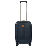 Brics Taormina - Trolley de cabina con 4 ruedas y bolsillo frontal 55 cm con USB ampliado (azul)