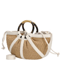 Coccinelle Shell Straw - Bolso de asa 37 cm (natural/perla)
