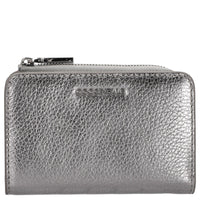 Coccinelle Metallic Soft - Cartera 6 tarjeteros 13 cm (acero)