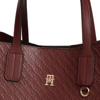 Tommy Hilfiger Icon Satchel Mono - Bolso de mano 38 cm (oxblood)
