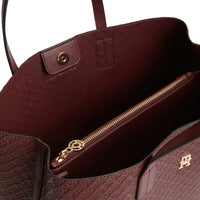 Tommy Hilfiger Icon Satchel Mono - Bolso de mano 38 cm (oxblood)