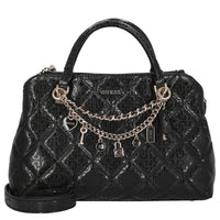 Guess Libby 2 Comp Satchel - Bolso de mano 30 cm (negro)
