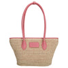 Seidenfelt Savonlinna Tulip - Bolso shopper 33.5 cm (natural straw with pink)