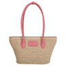 Seidenfelt Savonlinna Tulip - Shopper 33.5 cm (natural straw with pink)