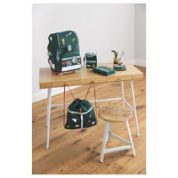 Lässig School Set Boxy Unique - Set de Mochila Escolar 7 piezas (Edición Ocean Verde Oscuro)