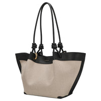Coccinelle Finn Canvas - Bolso de mano 25 cm (natural/negro)