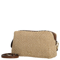 abro Kaia Raffia Maglia - Bolso bandolera 22 cm (natural-nuez)