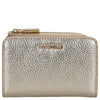 Coccinelle Metallic Soft - Cartera 6 tarjeteros 13 cm (oro pálido)