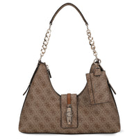 Guess Yvonne Logo Hobo - Schultertasche 32 cm (latte logo)