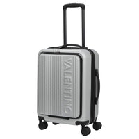 Valentino Bags Lexplor - Maleta de cabina de 4 ruedas con bolsillo frontal 14" 55 cm (plata)