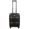 Brics Bellagio - Maleta de cabina de 4 ruedas con bolsillo frontal 55 cm reciclada (negro/marrón claro)