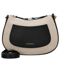 Coccinelle C-Easy Canvas - Bolso bandolera 22 cm (natural/noir)