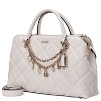 Guess Libby 2 Comp Satchel - Bolso de mano 30 cm (blanco roto)