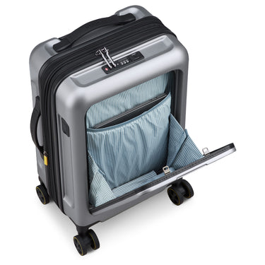 Delsey Paris Turenne 2.0 - 4-Rollen-Kabinentrolley mit Vortasche 55 cm USB erw. (silber) - Ansicht 6
