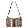 Guess Noelle II Top Zip - Bolso de hombro 29 cm (logo latte/marrón)