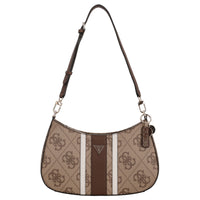 Guess Noelle II Top Zip - Bolso de hombro 29 cm (logo latte/marrón)
