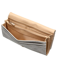 Guess Laurel II SLG Flap - Cartera 6 tarjeteros 20 cm (logo en color hueso)