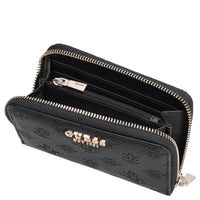 Guess Ella Logo SLG Medium Zip - Cartera 4cc 14 cm (black logo)