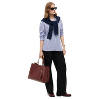 Tommy Hilfiger Icon Satchel Mono - Bolso de mano 38 cm (oxblood)