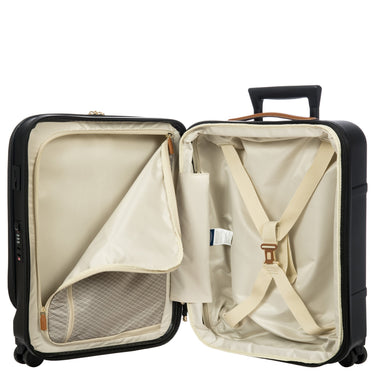 Brics Bellagio - 4 - Rollen - Kabinentrolley mit Vortasche 55 cm erw. recycelt (black/tan) - Markenkoffer