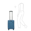 Brics BY Ulisse - 4 - Rollen - Kabinentrolley mit Vortasche 55 cm erw. USB (grey blue) - Markenkoffer