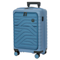 Brics BY Ulisse - 4 - Rollen - Kabinentrolley mit Vortasche 55 cm erw. USB (grey blue) - Markenkoffer
