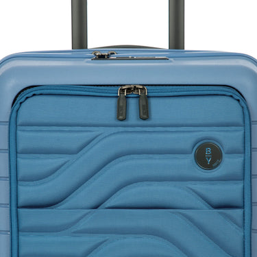 Brics BY Ulisse - 4 - Rollen - Kabinentrolley mit Vortasche 55 cm erw. USB (grey blue) - Markenkoffer