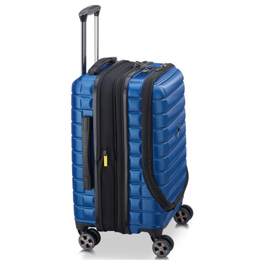 Delsey Paris Shadow 5.0 - 4 - Rollen - Kabinentrolley mit Vordertasche S 55 cm erw. USB (blau) - Markenkoffer