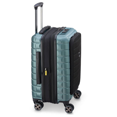 Delsey Paris Shadow 5.0 - 4 - Rollen - Kabinentrolley mit Vordertasche S 55 cm erw. USB (grün) - Markenkoffer