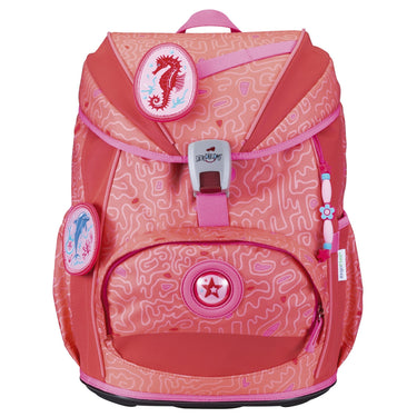 DerDieDas ErgoFlex Light Exklusiv Superflash - Schulranzen Set 5tlg. 800g (Coral Reef) - Markenkoffer